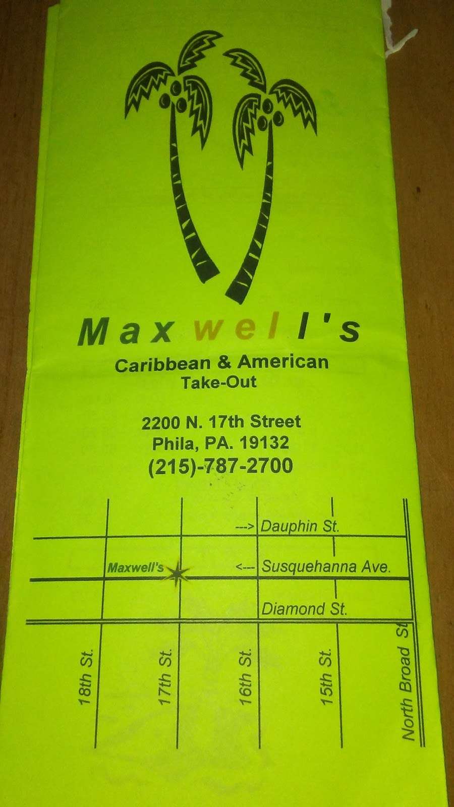 Maxwells Caribbean/American Take-out | 2200 N 17th St, Philadelphia, PA 19132, USA | Phone: (215) 787-2700