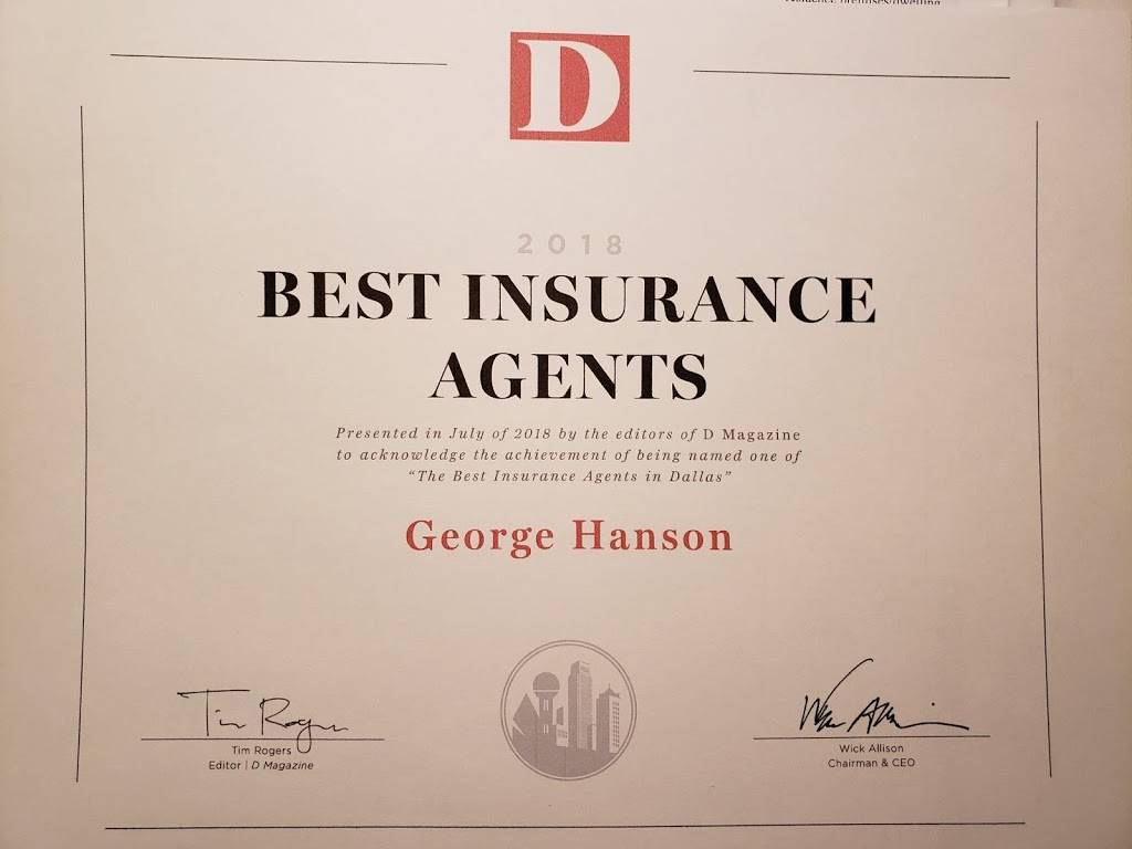 Farmers Insurance - George Hanson | 11909 Preston Rd Ste 285, Dallas, TX 75230, USA | Phone: (214) 866-0808