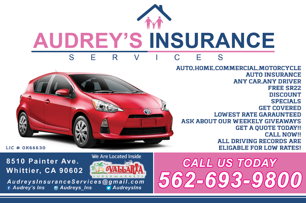 Audreys Insurance Services | Inside Vallartas Super Market, 8510 Painter Ave, Whittier, CA 90602 | Phone: (562) 693-9800