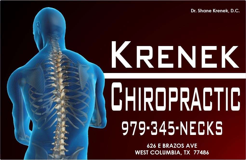 Krenek Chiropractic | 626 E Brazos Ave, West Columbia, TX 77486, USA | Phone: (979) 345-6325