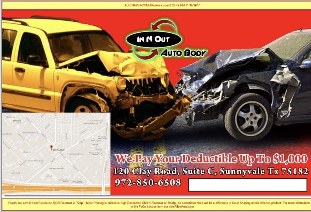 In n out auto body | 120 Clay Rd suite c, Sunnyvale, TX 75182, USA | Phone: (972) 850-6508