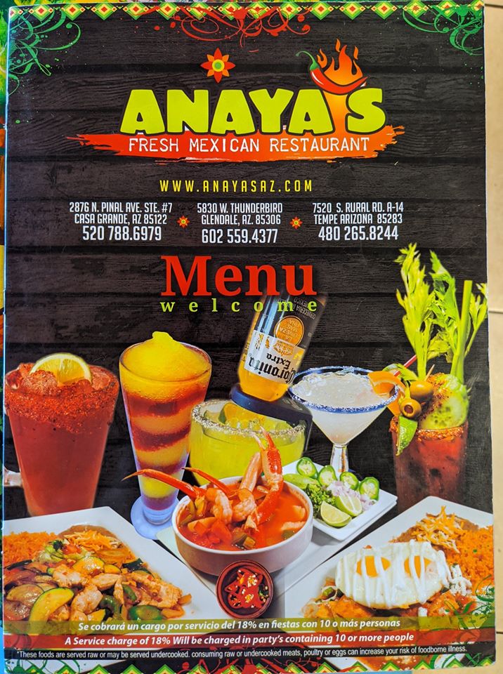 Anayas Fresh Mexican Restaurant | 7520 S Rural Rd, Tempe, AZ 85283, USA | Phone: (480) 265-8244