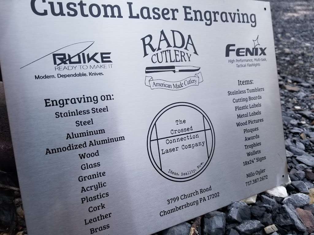 The Crossed Connection Laser Company | 3799 Church Rd, Chambersburg, PA 17202, USA | Phone: (717) 387-2672