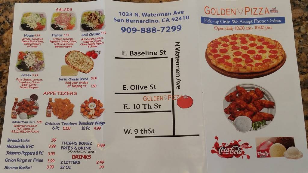 Golden $5 Pizza | 1033 N Waterman Ave, San Bernardino, CA 92410, USA | Phone: (909) 888-7299