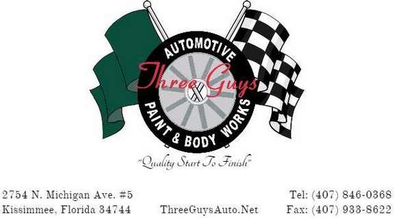 Three Guys Automotive Paint & Body Works | 2754 Michigan Ave # 5, Kissimmee, FL 34744, USA | Phone: (407) 846-0368