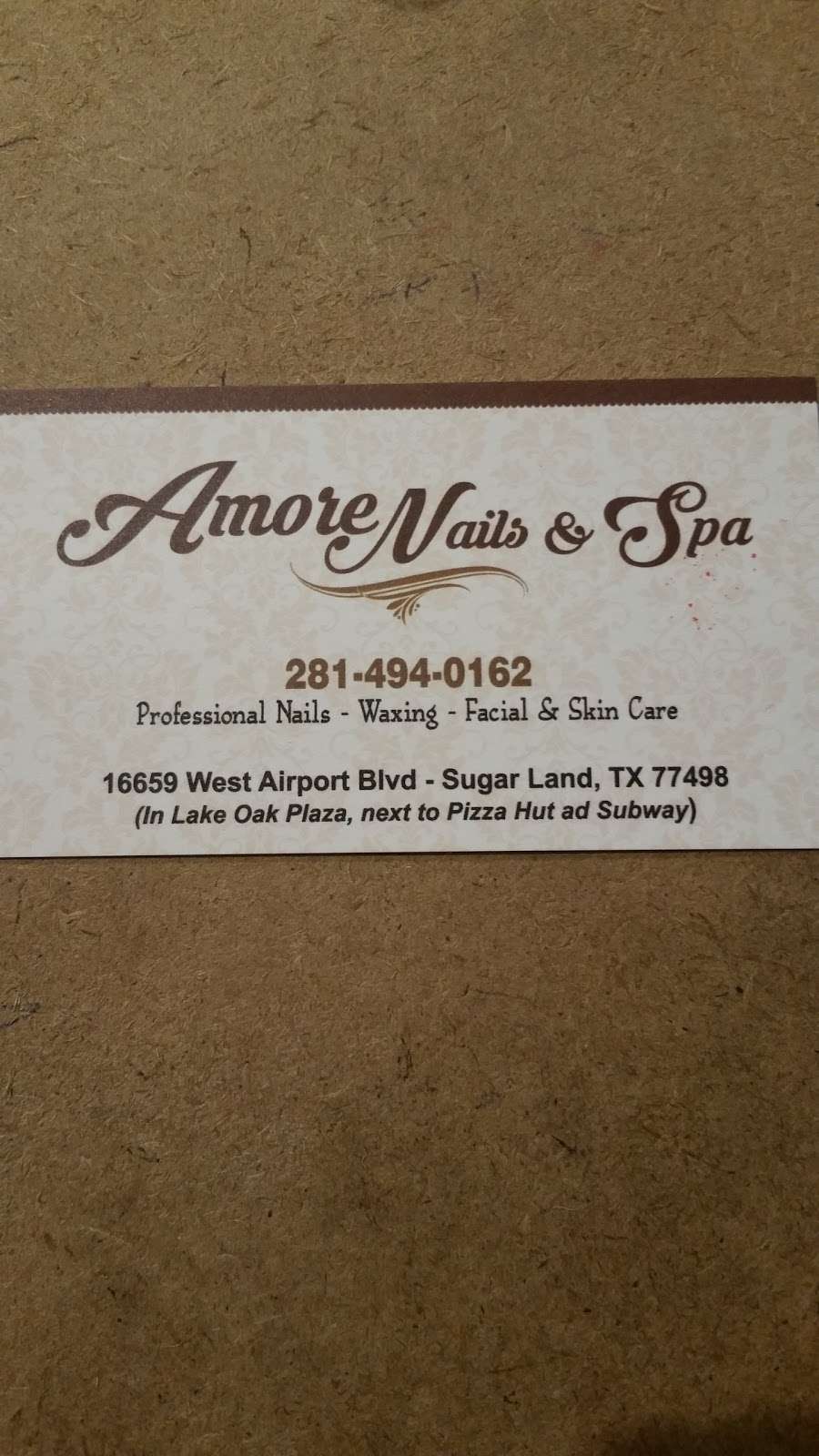 Amore Nails & Spa | 16659 W Airport Blvd, Sugar Land, TX 77498, United States | Phone: (281) 494-0162