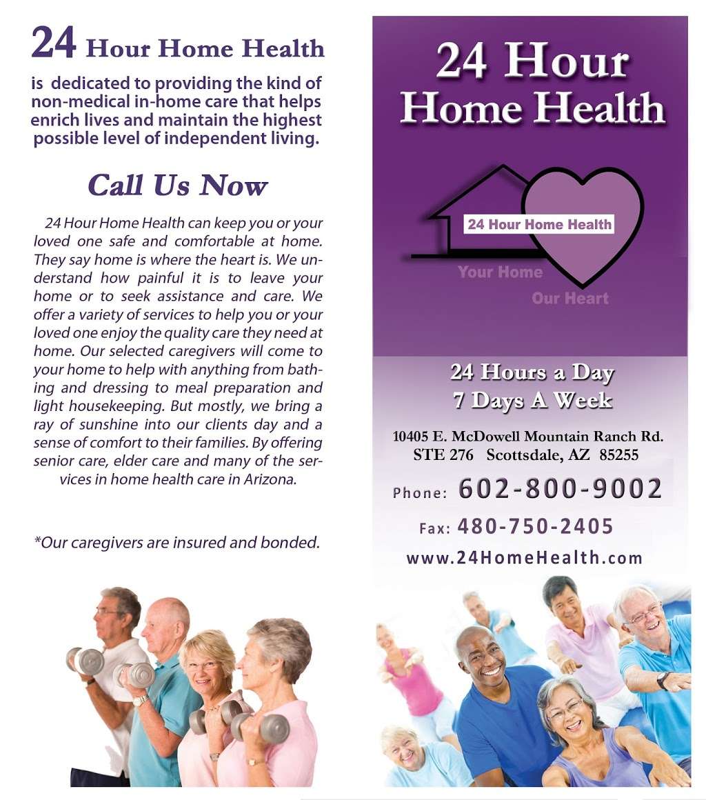 24 hour Home Health | 10405 E McDowell Mountain Ranch Rd Suite #276, Scottsdale, AZ 85255, USA | Phone: (602) 800-9002