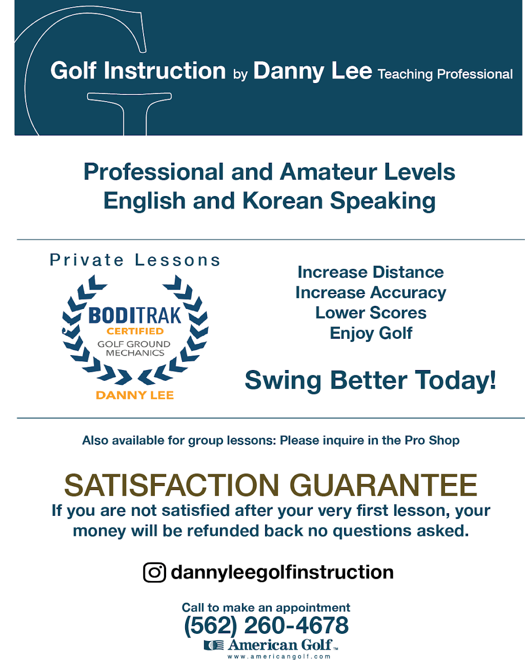 Danny Lee Golf Instruction | 6700 E Carson St, Long Beach, CA 90808, USA | Phone: (562) 260-4678