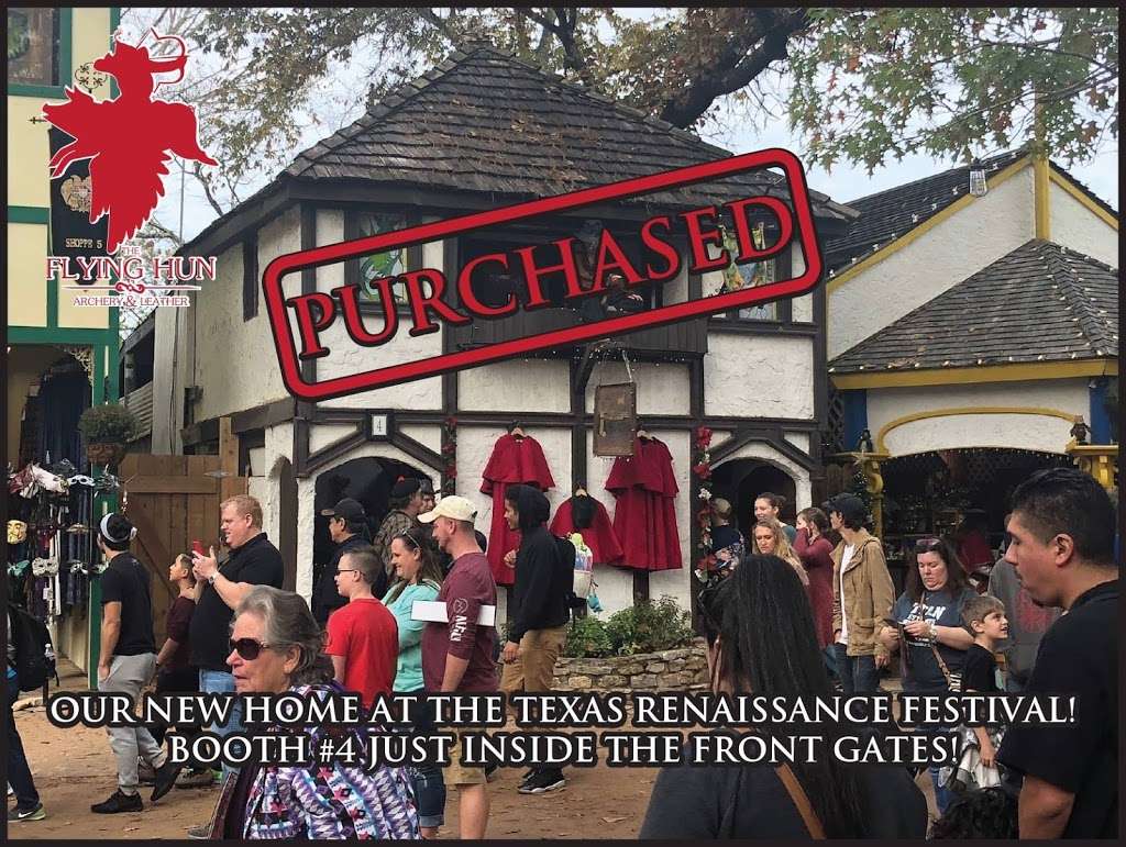 The Flying Hun-Archery and Leather: TRF | 21778 FM 1774 Texas Renaissance Festival Booth #4, Todd Mission, TX 77363, USA | Phone: (713) 503-3486