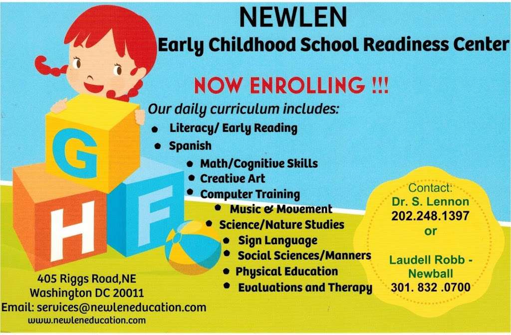 Newlen Early Childhood School Readiness Center | 405 Riggs Rd NE, Washington, DC 20011 | Phone: (202) 248-1397