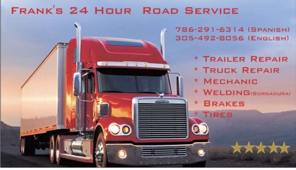 Franks 24 Hour Road Service | 2896 W 73rd St, Hialeah Gardens, FL 33018, USA | Phone: (786) 291-6314