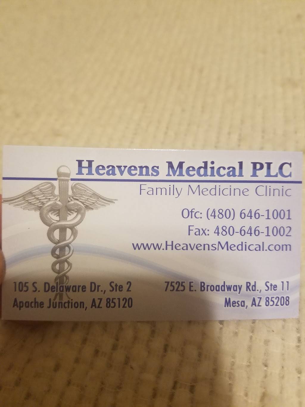 Heavens Medical PLC | 7525 E Broadway Rd #11, Mesa, AZ 85208, USA | Phone: (480) 646-1001