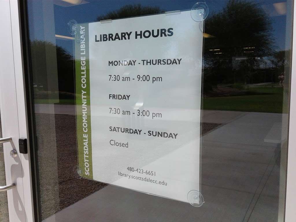 Scottsdale Comm College Library | 9000 E Chaparral Rd, Scottsdale, AZ 85256, USA | Phone: (480) 423-6651