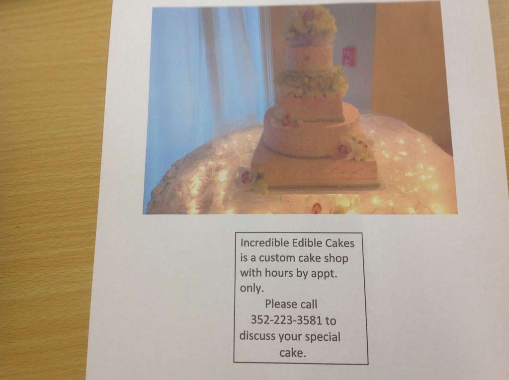 Incredible Edible Cakes | 4295 W Old US Hwy 441 #2, Mt Dora, FL 32757, USA | Phone: (352) 223-3581