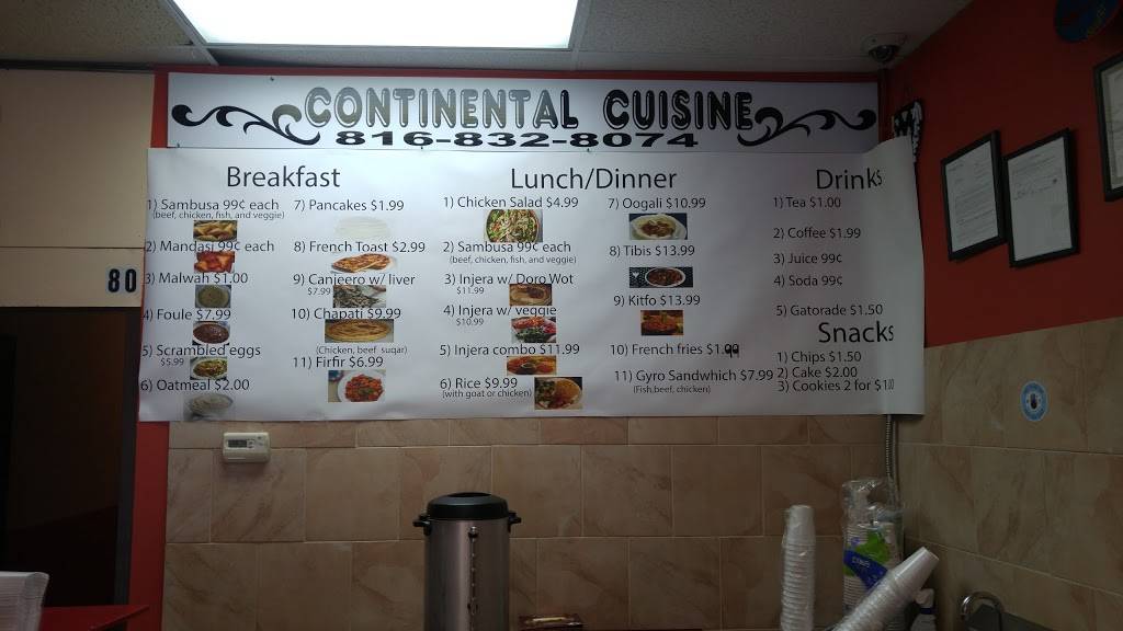 Continental Cuisine | 2605 Independence Ave, Kansas City, MO 64124, USA | Phone: (816) 739-2086