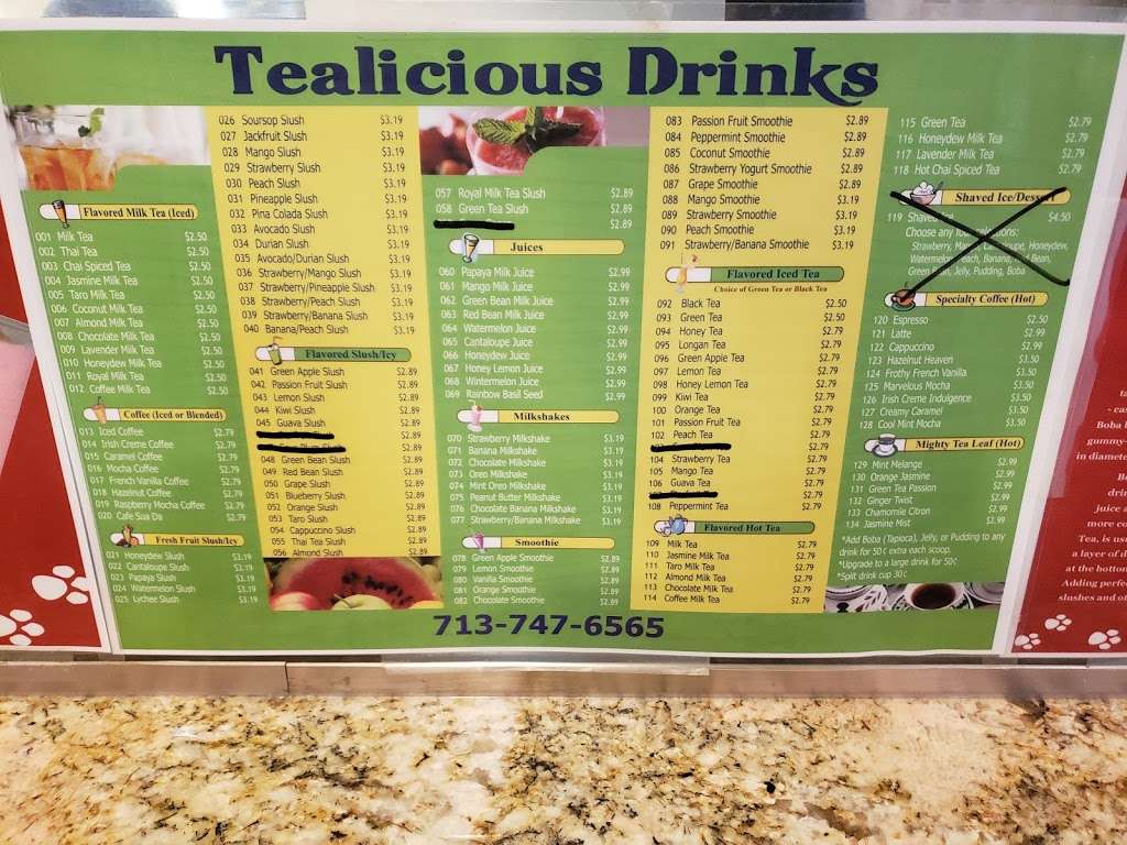 Tealicious Drinks | 4810 Calhoun Rd #104, Houston, TX 77004, USA | Phone: (713) 747-6565