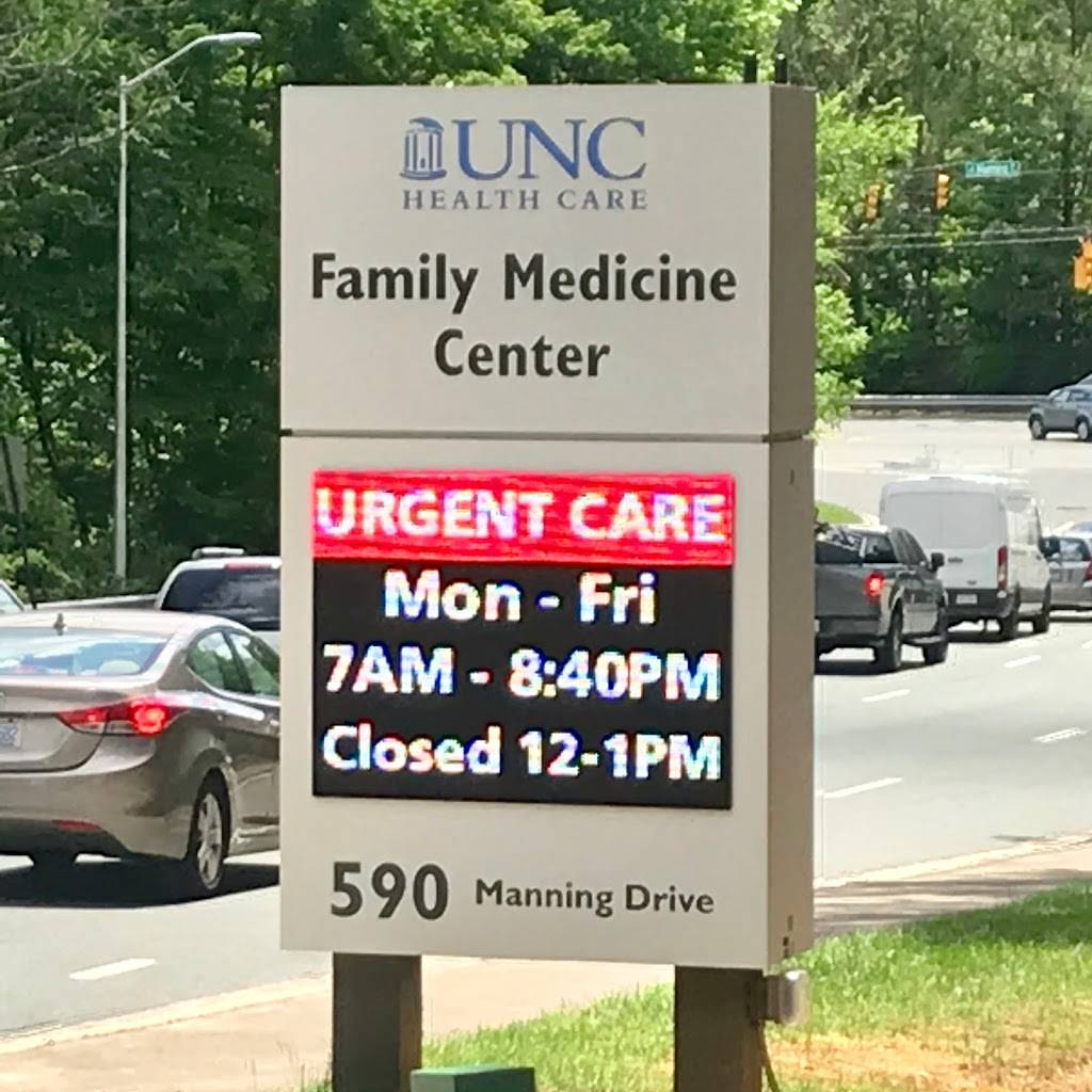 UNC Urgent Care at The Family Medicine Center | 590 Manning Dr, Chapel Hill, NC 27514 | Phone: (984) 974-0210