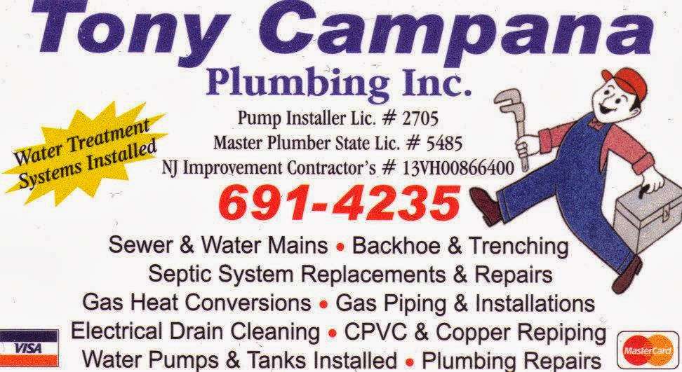 Tony Campana Plumbing Inc | 112 N Orchard Rd, Vineland, NJ 08360, USA | Phone: (856) 691-4235