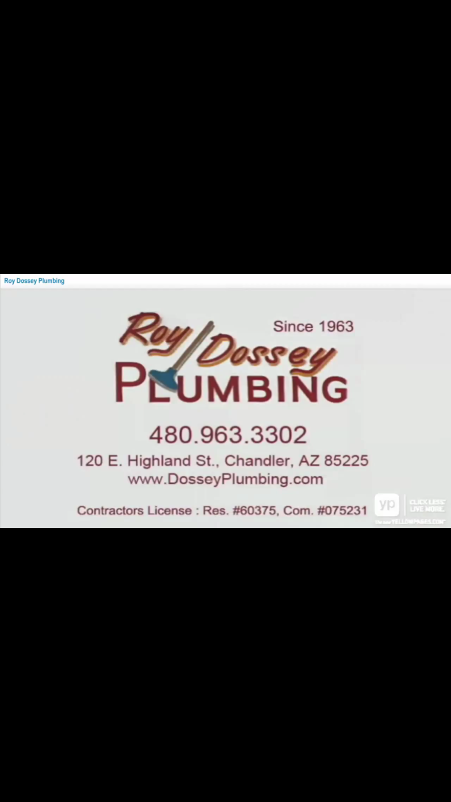 Roy Dossey Plumbing | 120 E Highland St, Chandler, AZ 85225, USA | Phone: (480) 963-3302