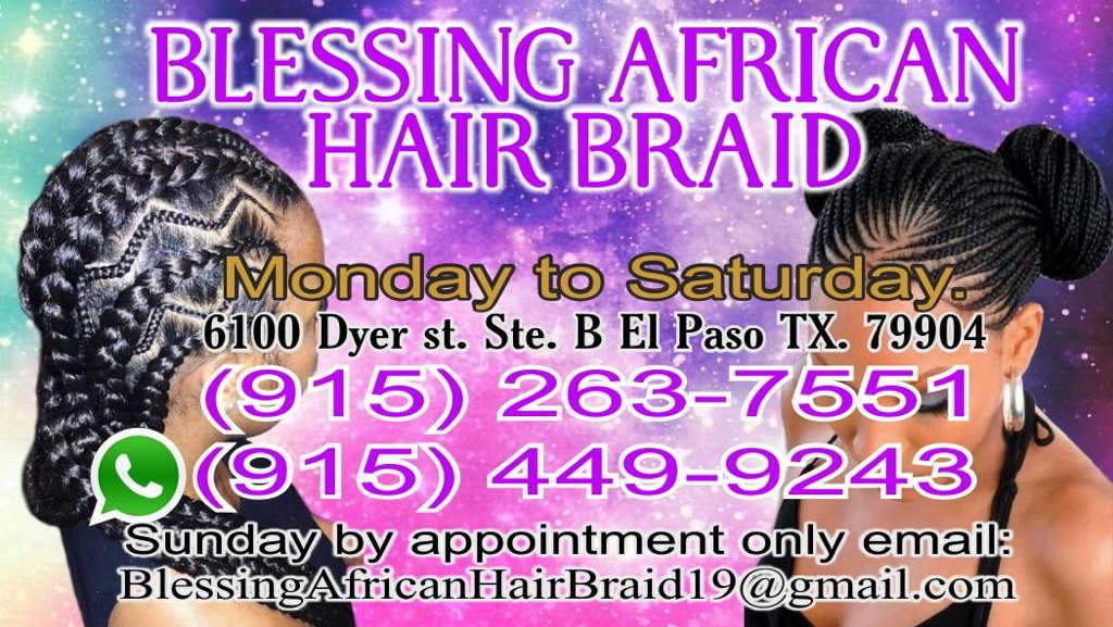 Blessing African Hair Braiding | 6100 Dyer St B, El Paso, TX 79904, USA | Phone: (915) 263-7551