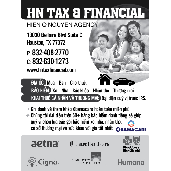 HN Tax & Financial | 5130, 13030 Bellaire Blvd suite c, Houston, TX 77072, USA | Phone: (832) 408-2770