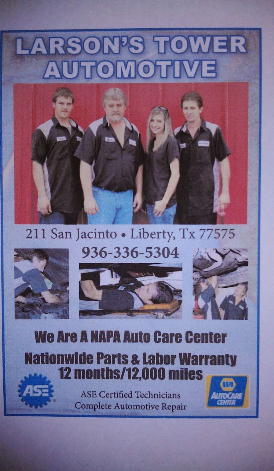 Larsons Tower Automotive | 211 San Jacinto St, Liberty, TX 77575, USA | Phone: (936) 336-5304