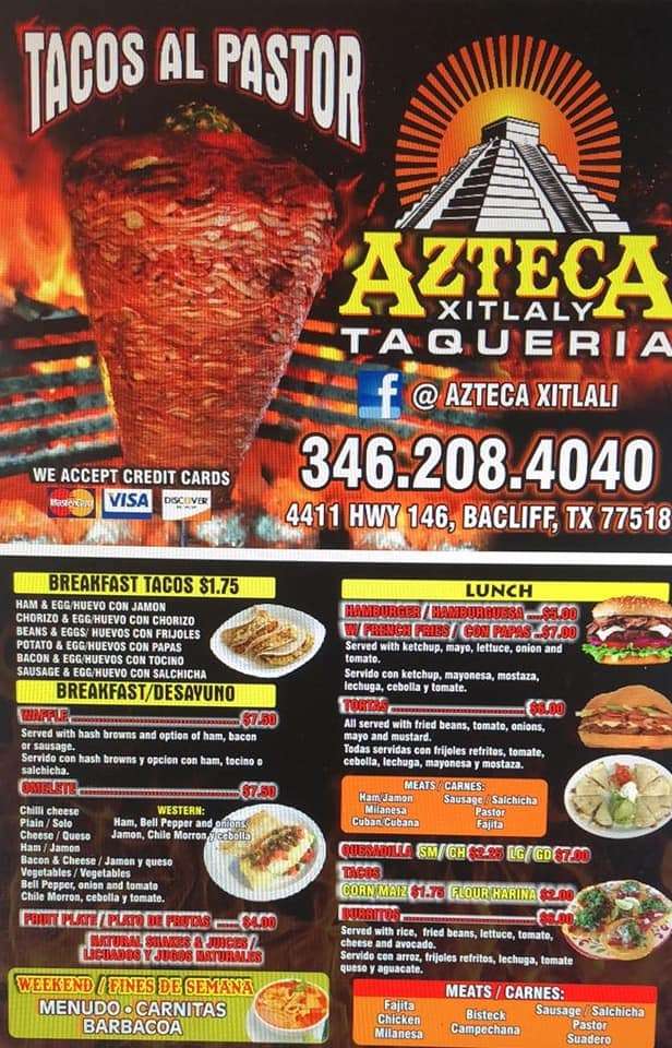 Azteca Xitlali | 4411 TX-146, Bacliff, TX 77518 | Phone: (346) 208-4040