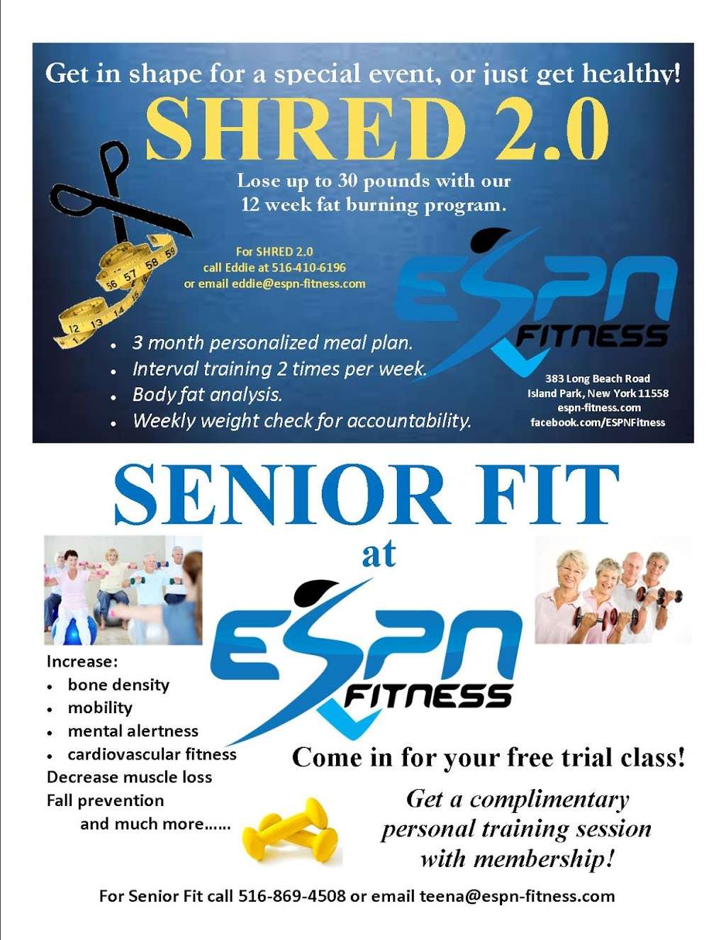 ESPN Fitness | 383 Long Beach Rd, Island Park, NY 11558, USA | Phone: (516) 869-4508