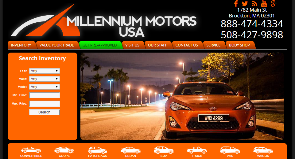 MILLENNIUM MOTORS | 1782 Main St, Brockton, MA 02301, USA | Phone: (508) 427-9898