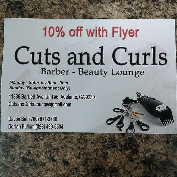 Cuts and Curls barbershop | 11336 Bartlett Ave.Unit #6,Adelanto,CA 92301, Adelanto, CA 92301, USA | Phone: (760) 530-2887