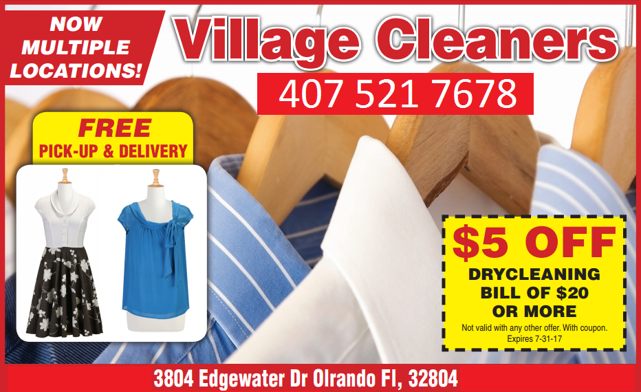 Village Cleaners | 3804 Edgewater Dr, Orlando, FL 32804, USA | Phone: (407) 521-7678