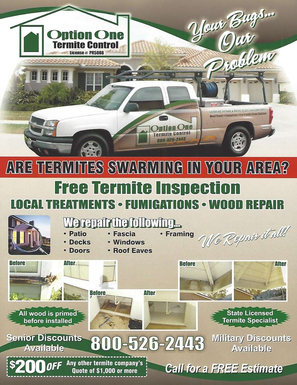 Option One Termite Control | 977 Olive St, Upland, CA 91786, USA | Phone: (909) 297-3551