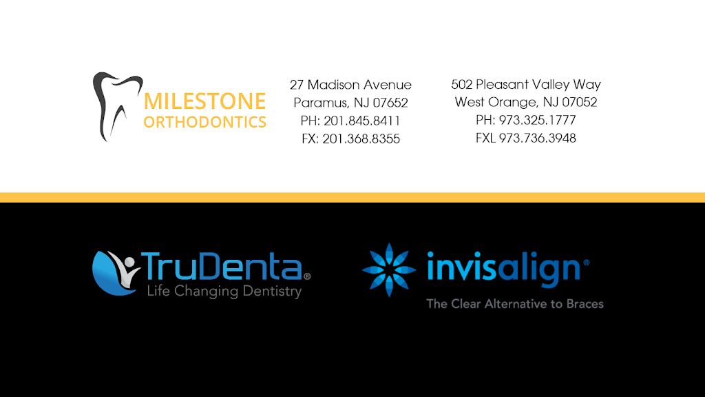 Milestone Orthodontics - Invisalign & Braces | 502 Pleasant Valley Way, West Orange, NJ 07052, USA | Phone: (973) 325-1777