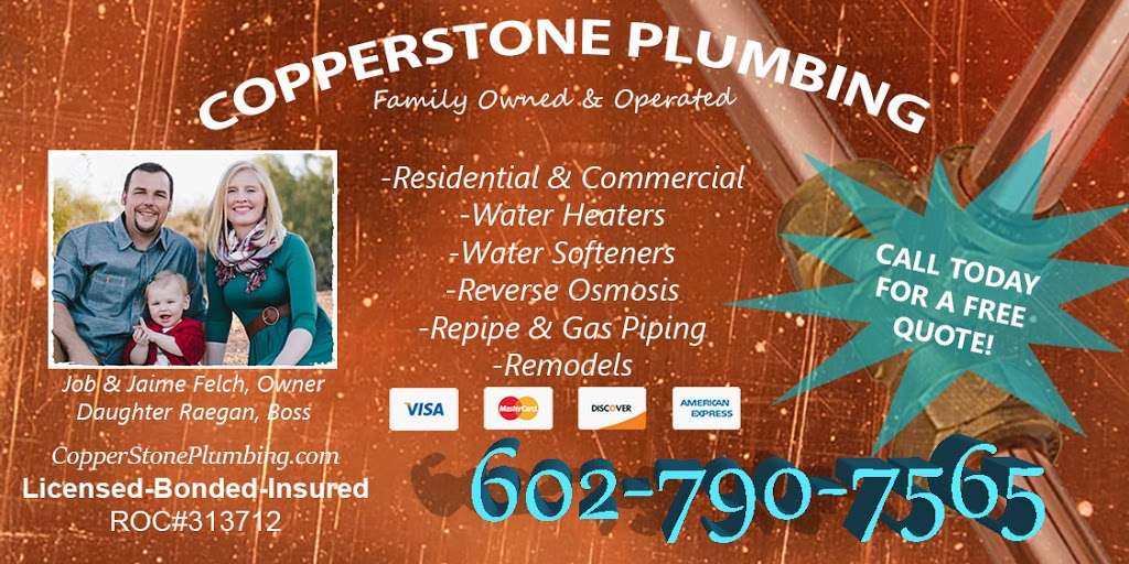 CopperStone Plumbing, LLC | 16845 N 29th Ave, Ste 1 PMB 116, Phoenix, AZ 85053, USA | Phone: (602) 790-7565
