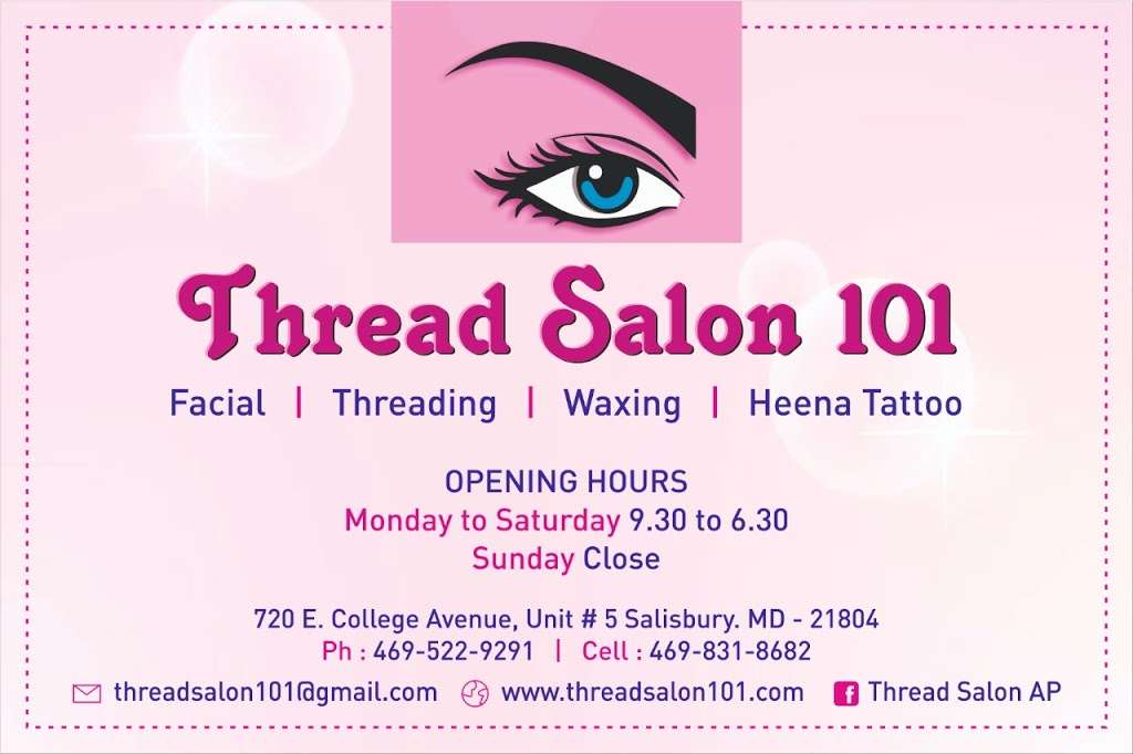 Thread Salon 101 | 720 E College Ave Unit # 5, Salisbury, MD 21804, USA | Phone: (469) 831-8682