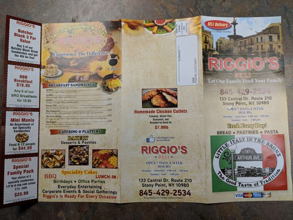 Riggios Deli | 133 Central Dr, Stony Point, NY 10980 | Phone: (845) 429-2534