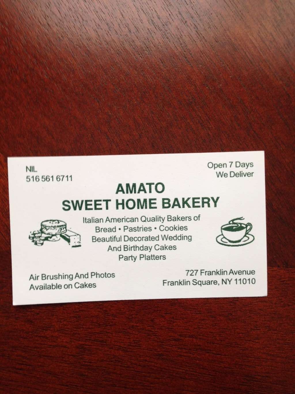 Amato Sweet Home Bakery | 727 Franklin Ave, Franklin Square, NY 11010, USA | Phone: (516) 561-6711