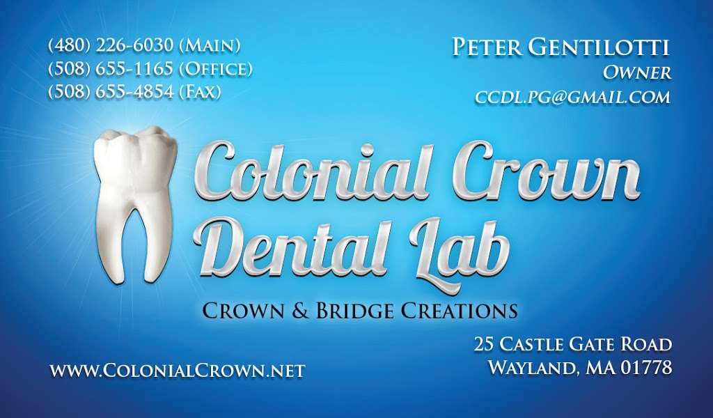 Colonial Crown Dental Lab | 25 Castle Gate Rd, Wayland, MA 01778 | Phone: (480) 226-6030