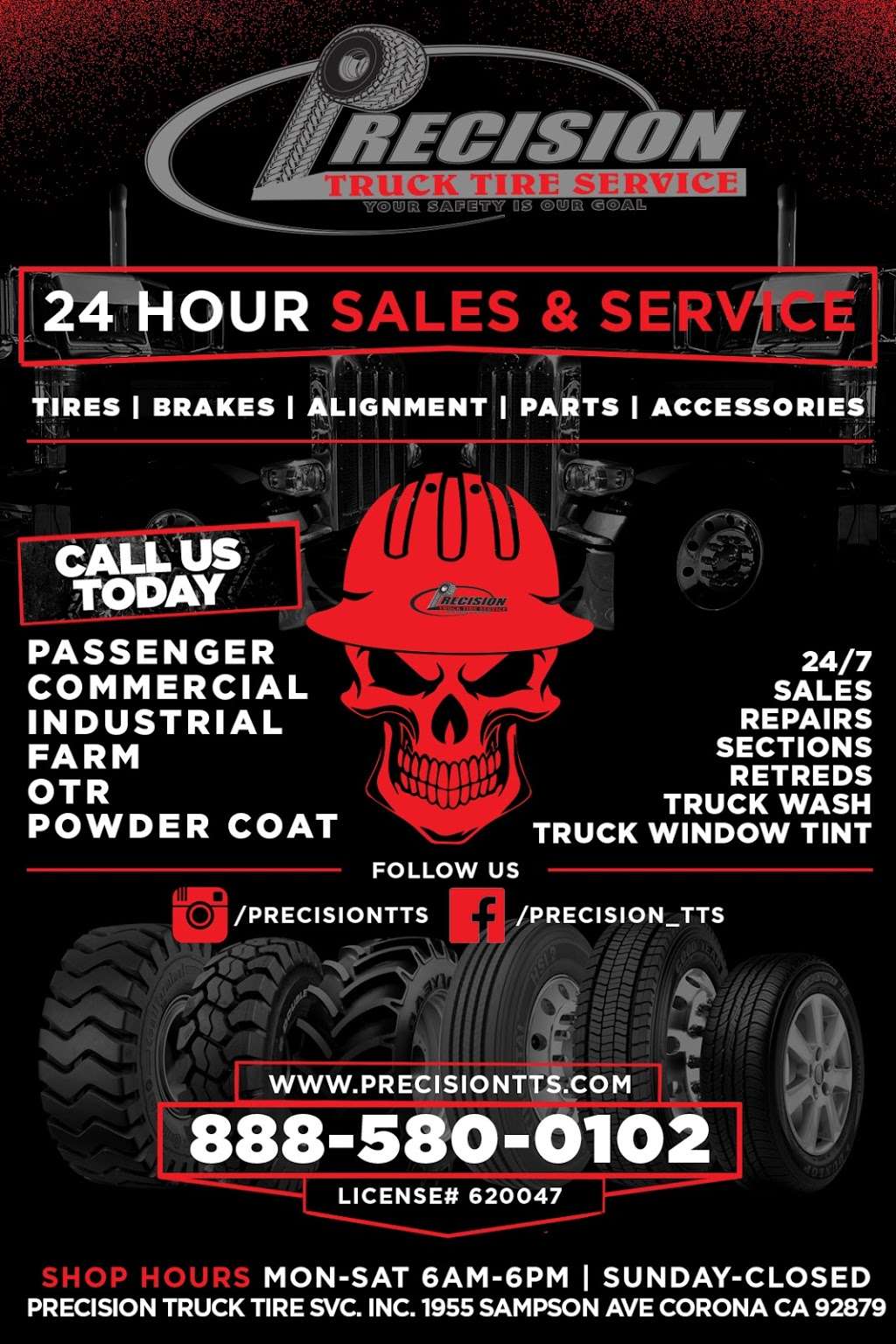 Precision Truck Tire Service | 12155 Magnolia Ave Suite 14, Riverside, CA 92503, USA | Phone: (888) 580-0102