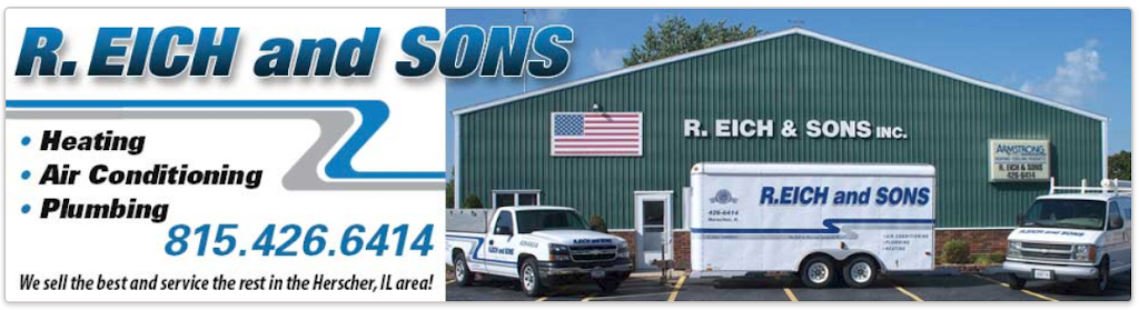 R Eich & Sons Plumbing & Heating & Air Conditioning | 55 E Tobey Dr, Herscher, IL 60941 | Phone: (815) 426-6414