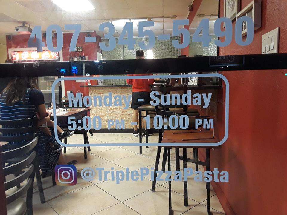 Triple Pizza & Pasta | 5667 Vineland Rd, Orlando, FL 32819, USA | Phone: (407) 345-5490