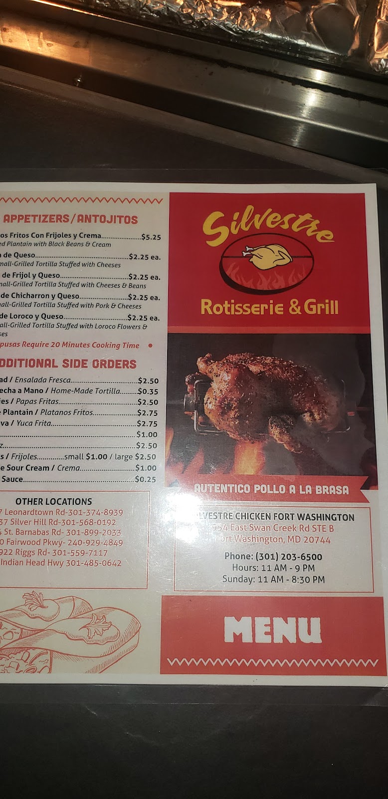 Silvestre Chicken | 954 Swan Creek Rd E B, Fort Washington, MD 20744, USA | Phone: (301) 203-6500