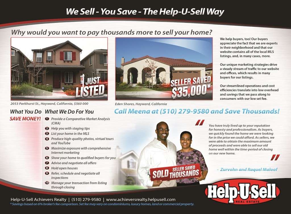 Help-U-Sell Achievers Realty | 3171 E Ruby Hill Dr, Pleasanton, CA 94566, USA | Phone: (925) 425-9491