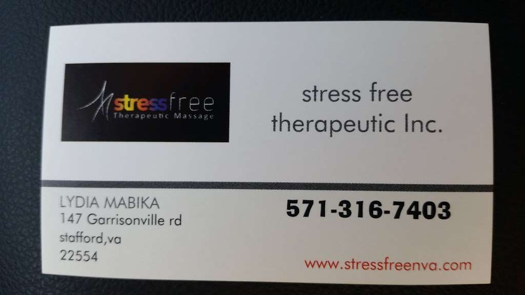 Stress Free Therapeutic Massage | 147 Garrisonville Rd, Stafford, VA 22554, USA | Phone: (571) 316-7403
