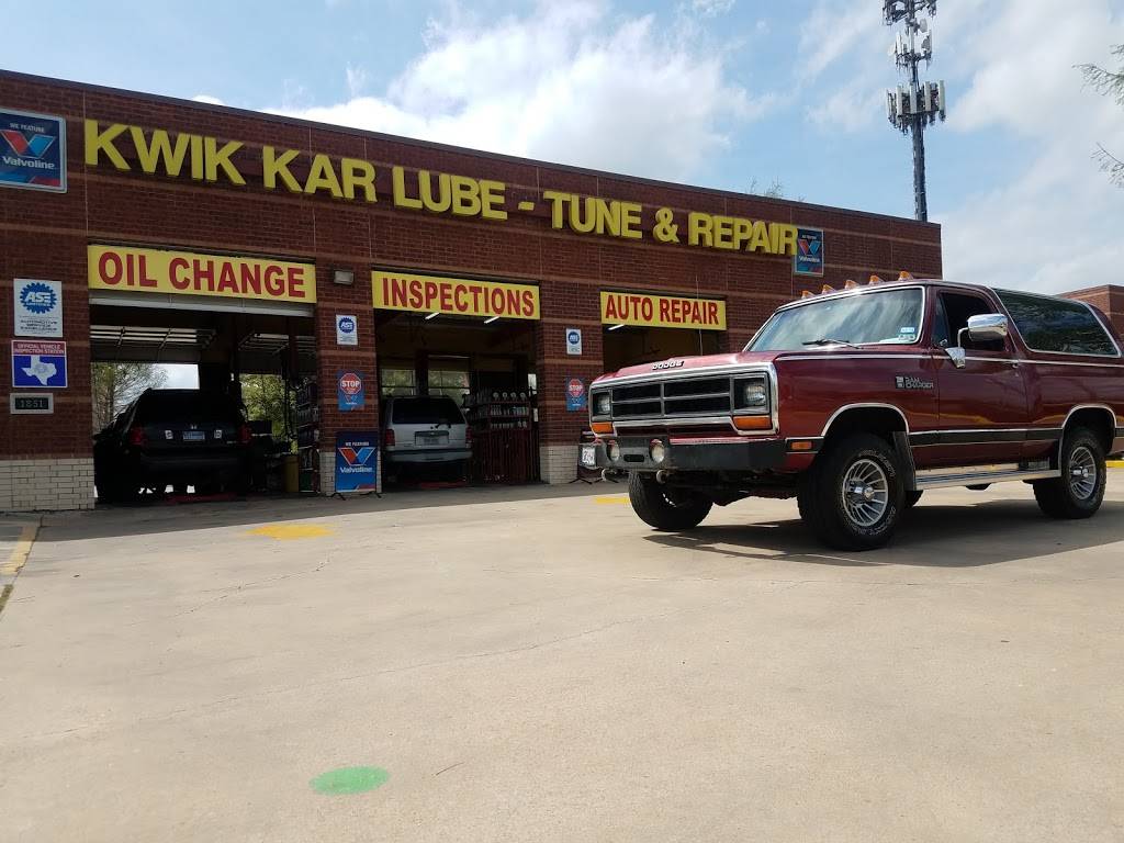 Kwik Kar of Richardson | 1851 N Jupiter Rd, Richardson, TX 75081, USA | Phone: (972) 644-1851