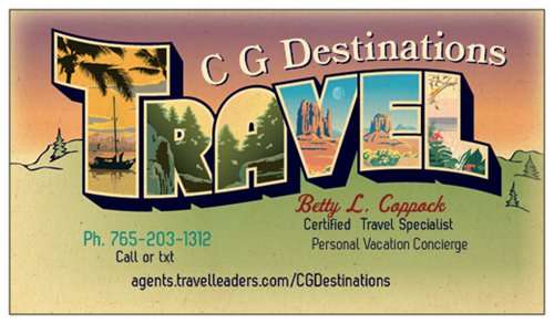 C G Destinations | S County Line Rd E, Mulberry, IN 46058, USA | Phone: (765) 203-1312