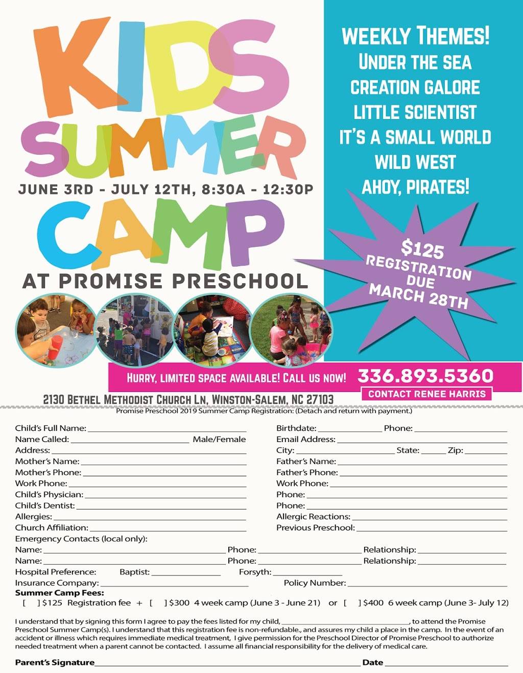 Promise Preschool A Cooperative Mission | 2130 Bethel Methodist Church Lane, Winston-Salem, NC 27103, USA | Phone: (336) 893-5360