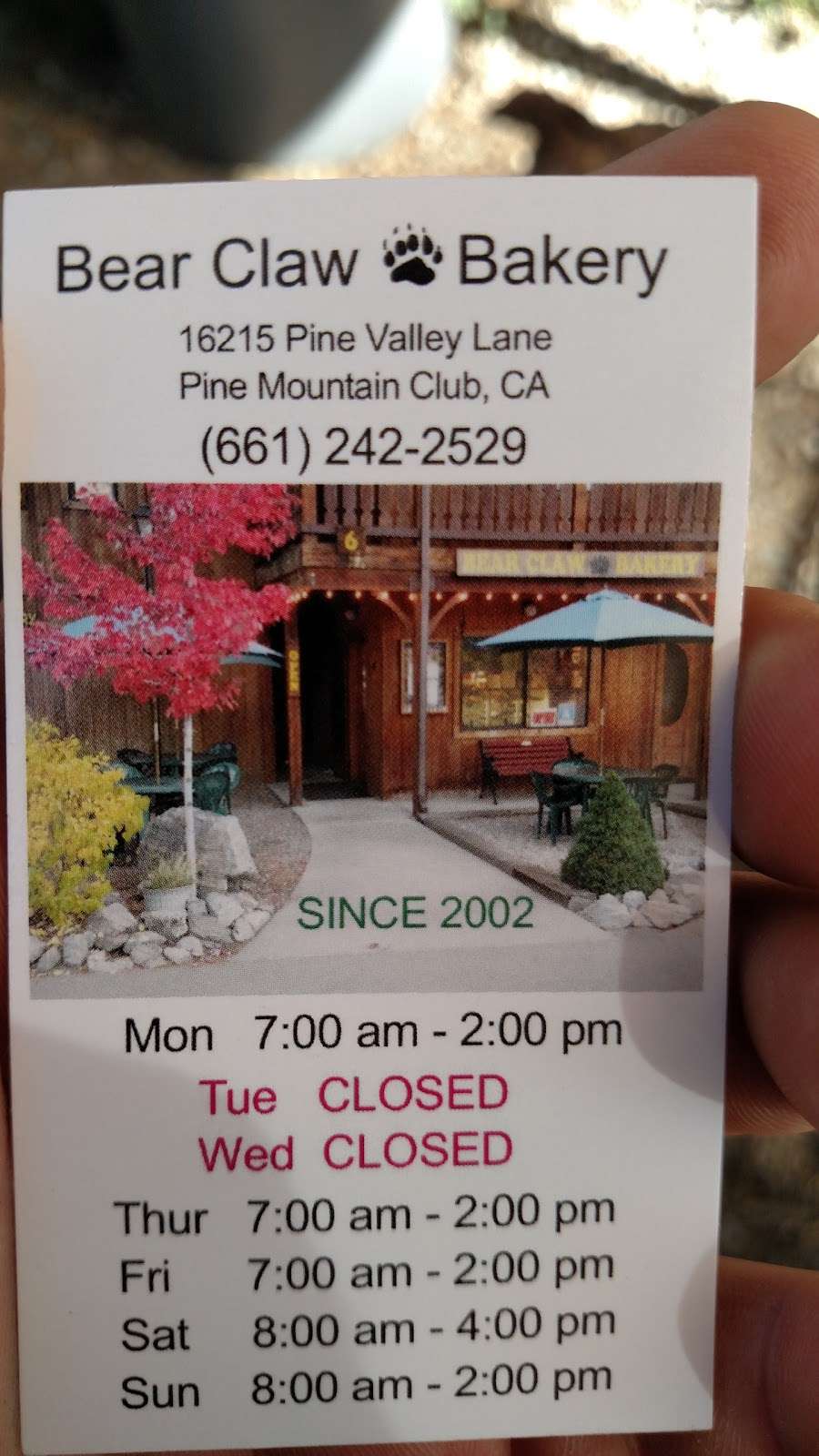 Bear Claw Bakery | 16215 Askin Dr, Pine Mountain Club, CA 93222, USA | Phone: (661) 242-2529