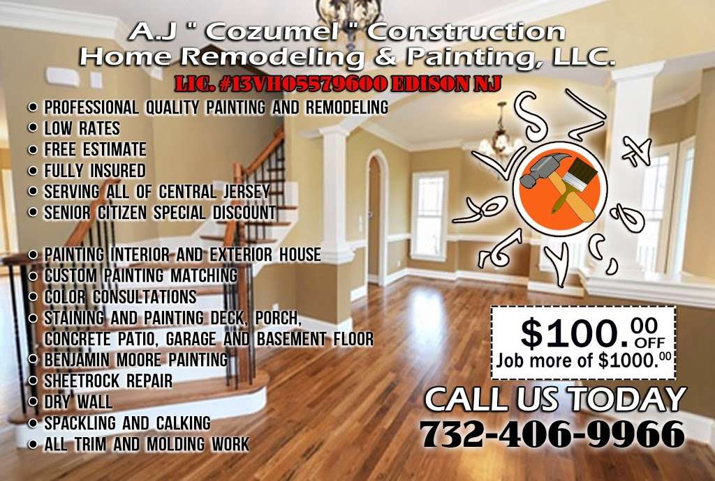 A.J Cozumel Construction LLC | 47 Madison Ave, Edison, NJ 08837 | Phone: (732) 406-9966