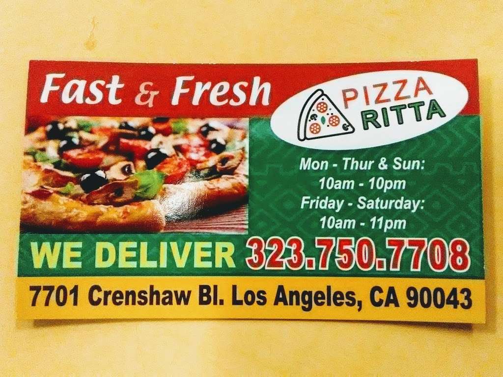 Pizza Ritta | 7701 Crenshaw Blvd, Los Angeles, CA 90043, USA | Phone: (323) 750-7708
